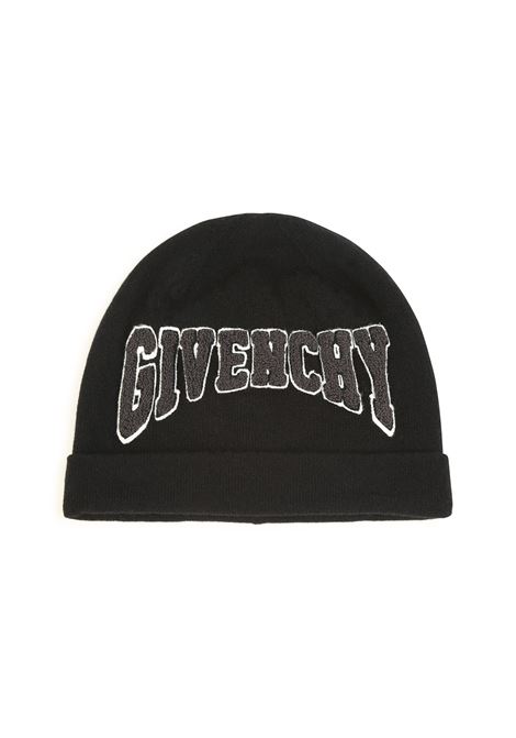Black Beanie With Embroidered Logo GIVENCHY KIDS | H2107109B