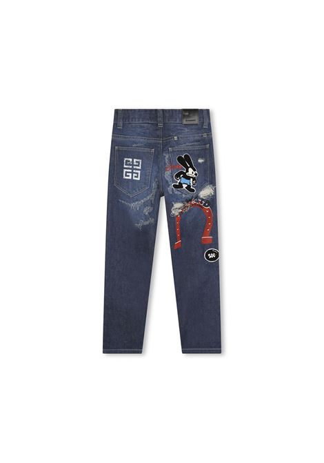 Blue Skinny Jeans With Oswald x Disney Patches  GIVENCHY KIDS | H24235Z03