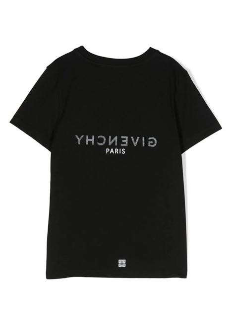 Black T-Shirt with Front and Back Logo GIVENCHY KIDS | H2544609B
