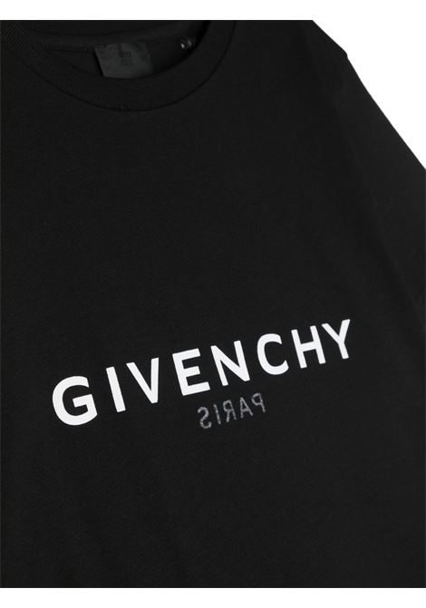 Black T-Shirt with Front and Back Logo GIVENCHY KIDS | H2544609B