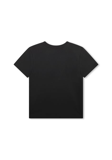 T-Shirt Nera Con Firma Multicolore GIVENCHY KIDS | H2545509B
