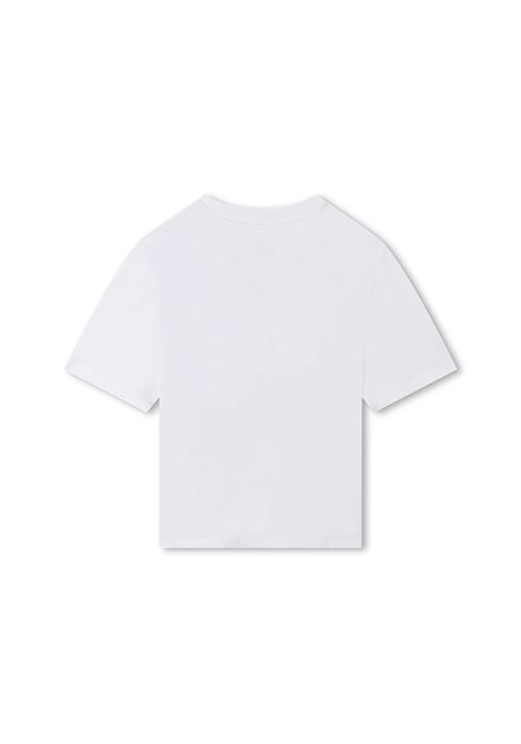 White T-Shirt With Multicoloured Signature GIVENCHY KIDS | H2545510P