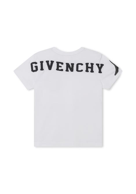 T-Shirt Bianca Con Logo e Patches GIVENCHY KIDS | H2545610P