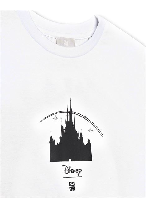 T-Shirt Bianca Con Stampa Oswald e Castello Disney GIVENCHY KIDS | H2545710P