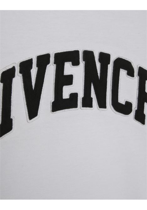 T-Shirt Bianca Con Logo Ad Arco Applicato GIVENCHY KIDS | H2546010P