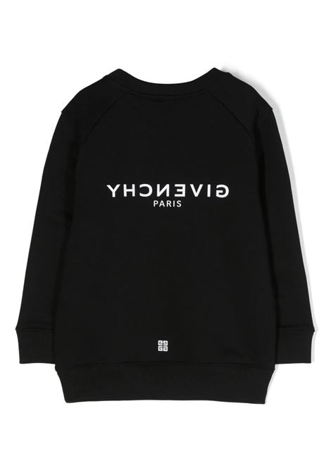 Black Sweatshirt with Front and Back Logo GIVENCHY KIDS | H2547209B