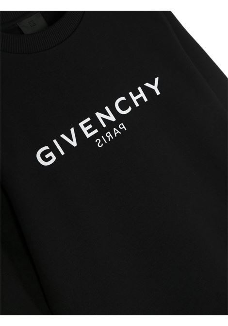 Black Sweatshirt with Front and Back Logo GIVENCHY KIDS | H2547209B