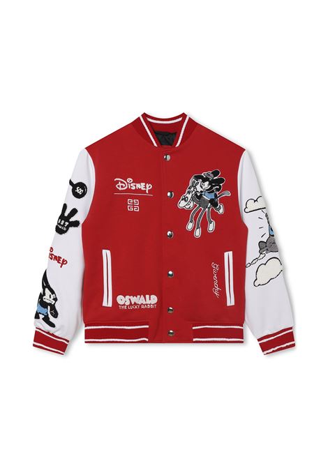 Red Bomber Jacket With Oswald x Disney Patches GIVENCHY KIDS | H25486X21