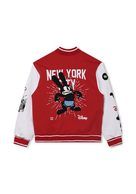 Red Bomber Jacket With Oswald x Disney Patches GIVENCHY KIDS | H25486X21