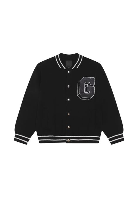 Black Bomber Jacket With Embroidery GIVENCHY KIDS | H2549209B