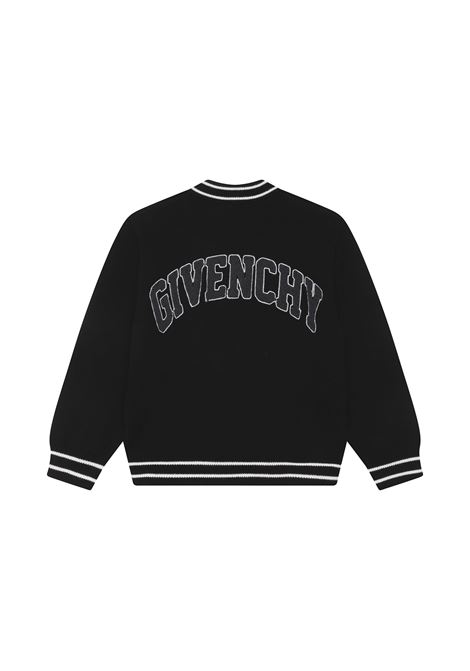 Black Bomber Jacket With Embroidery GIVENCHY KIDS | H2549209B