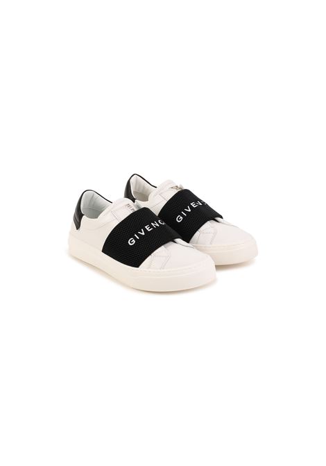 White Urban Street Sneakers With Black Logo Band GIVENCHY KIDS | H2908310P