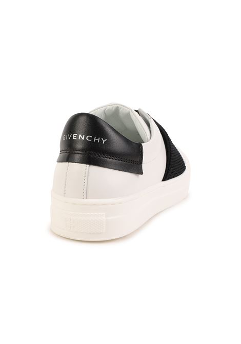 Sneakers Urban Street Bianche Con Fascia Logo Nera GIVENCHY KIDS | H2908310P