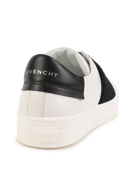 White Urban Street Sneakers With Black Logo Band GIVENCHY KIDS | H2909510P