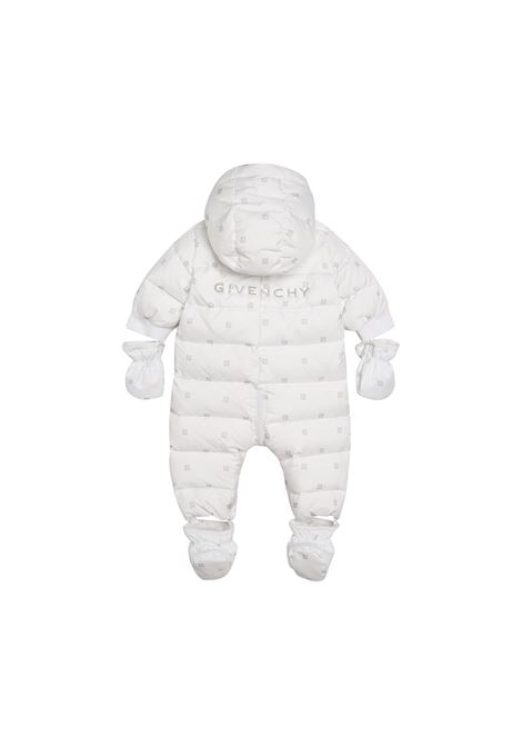 White Snowsuit With Logo and 4G Pattern GIVENCHY KIDS | H9602310P