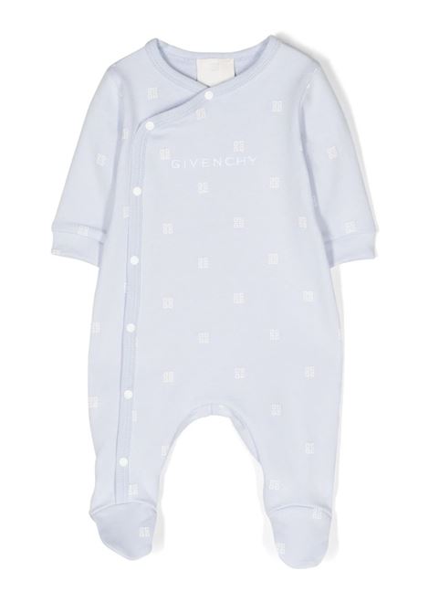 Light Blue Pajamas With Logo and 4G Pattern GIVENCHY KIDS | H97091771