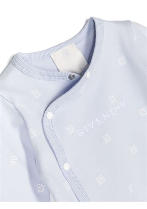 Light Blue Pajamas With Logo and 4G Pattern GIVENCHY KIDS | H97091771