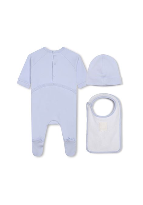 Playsuit, Beanie and Bib Set In Light Blue With Terry Logo GIVENCHY KIDS | H98181771