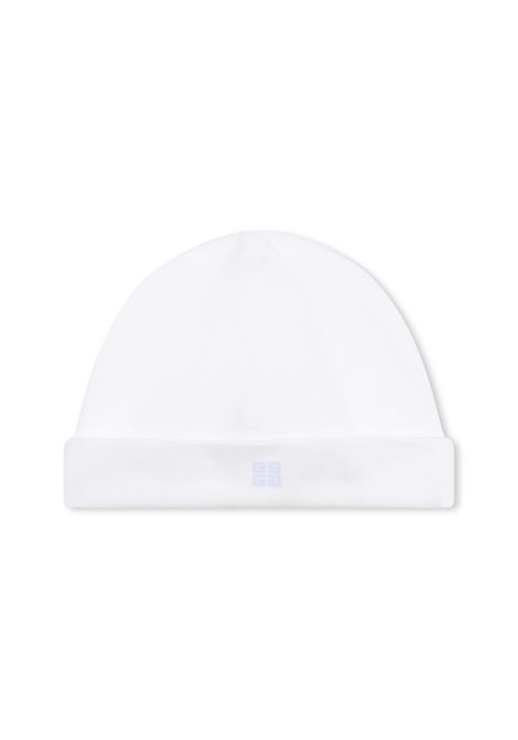 Set of 2 Beanies In White And Light Blue Printed Cotton GIVENCHY KIDS | H98185771