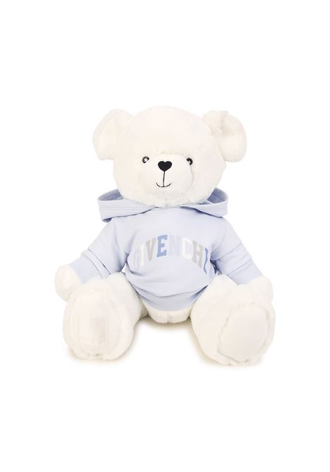 White Teddy Bear With Multicolored Logo Hoodie GIVENCHY KIDS | H9K076771
