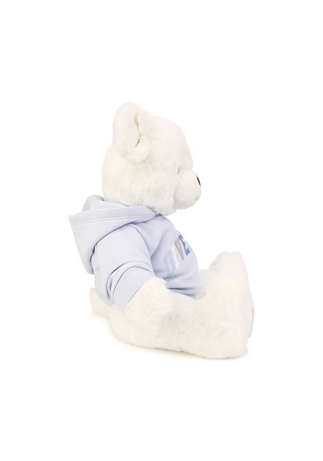White Teddy Bear With Multicolored Logo Hoodie GIVENCHY KIDS | H9K076771