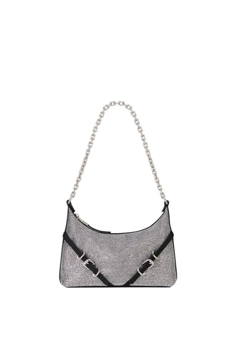 Voyou Party Bag In Black Satin With Rhinestones GIVENCHY | BB50W0B1QC001