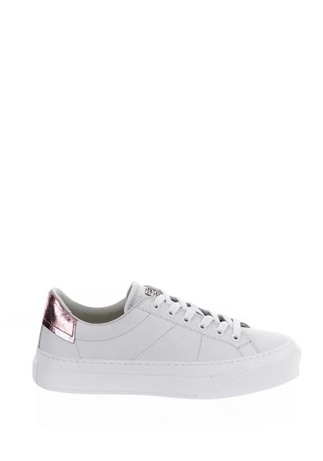 White And Metallic Pink City Sport Sneakers GIVENCHY | BE0027E1GW149