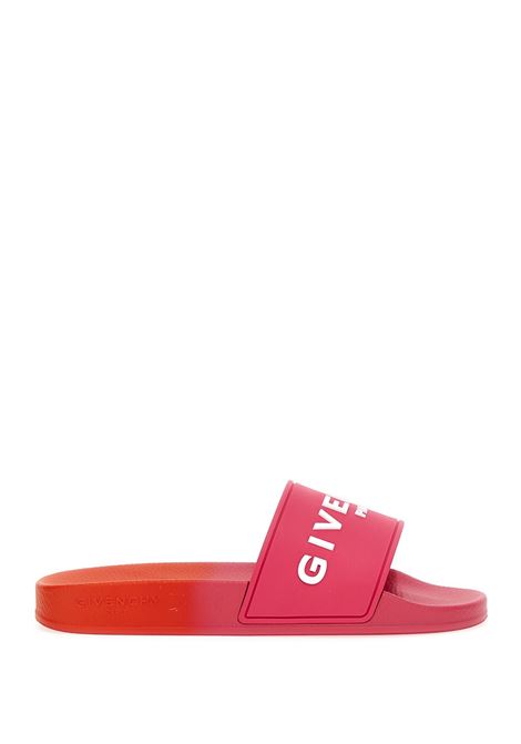 GIVENCHY Paris Slippers In Fuchsia and Red With Nuanced Effect GIVENCHY | BE3076E1TV911