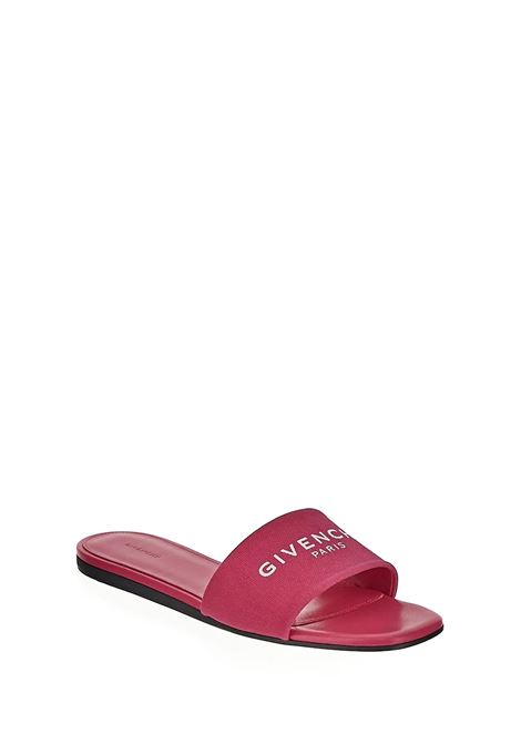 GIVENCHY Flat Mules In Neon Pink Canvas GIVENCHY | BE3086E1PU652