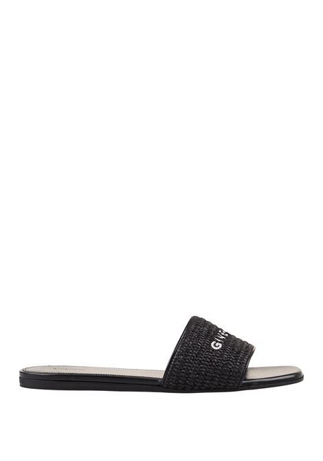 4G Flat Sandals In Black Raffia GIVENCHY | BE3086E1T5004