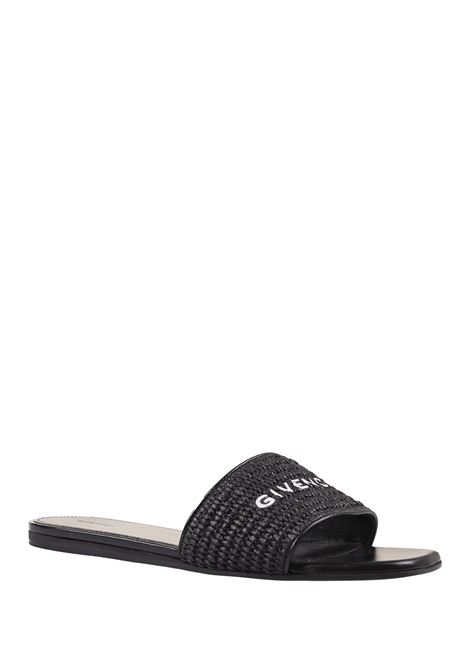 4G Flat Sandals In Black Raffia GIVENCHY | BE3086E1T5004