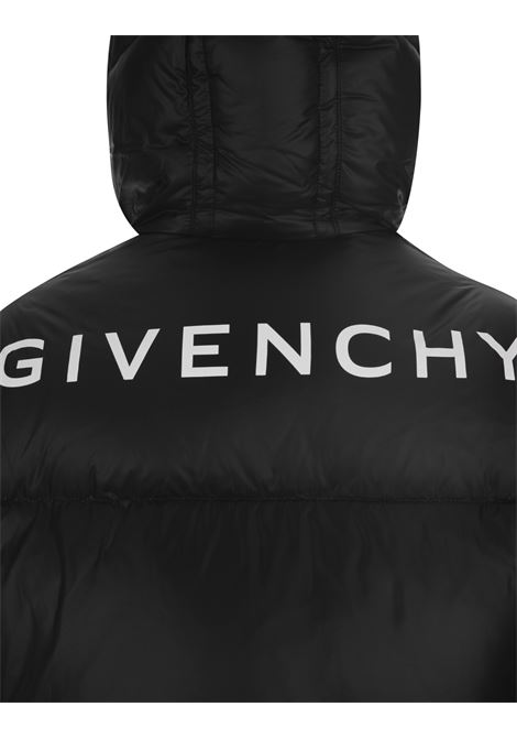 Black Puffer Jacket With Logo On Back GIVENCHY | BM012E1YCM001
