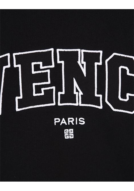 GIVENCHY College Slim Fit Sweatshirt In Black Gauzed Cotton GIVENCHY | BMJ0H63Y78001