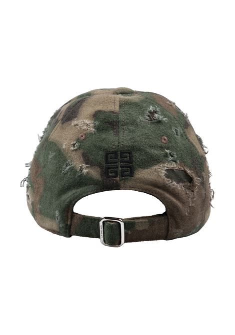 GIVENCHY Destroyed and Stitched Effect Camouflage Denim Baseball Cap GIVENCHY | BPZ022P0TK246
