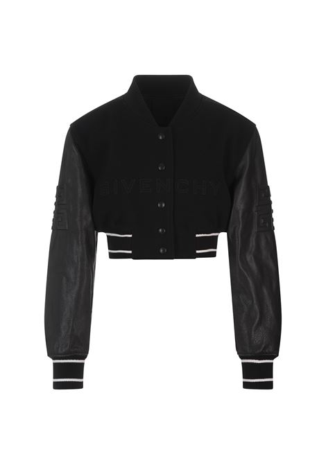 Black GIVENCHY 4G Short Bomber In Wool and Leather GIVENCHY | BW00CQ611N004