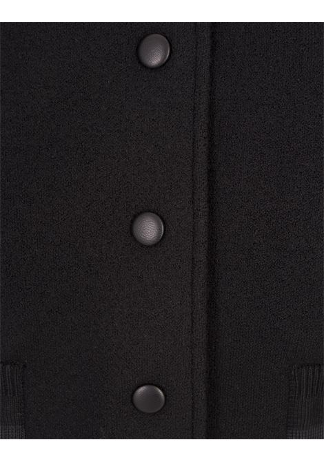 Black Wool Bomber Jacket With GIVENCHY 4G Rhinestone Logo GIVENCHY | BW00GC4ZK1001