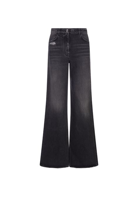 Oversized Jeans In Black Washed Denim GIVENCHY | BW50WH5Y5N001