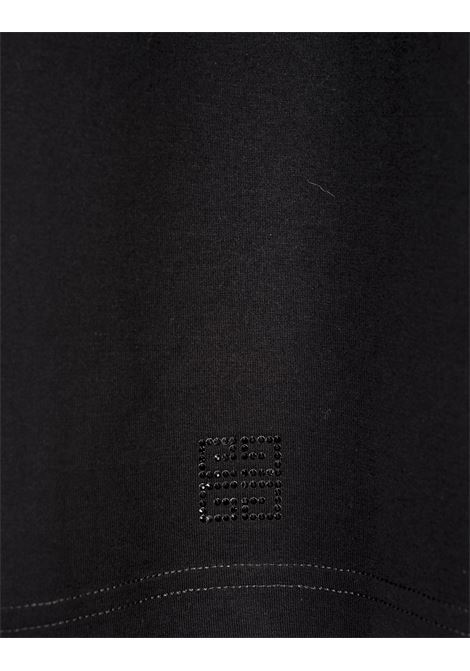 Black T-Shirt With Rhinestone Logo GIVENCHY | BW707Z3YGQ001