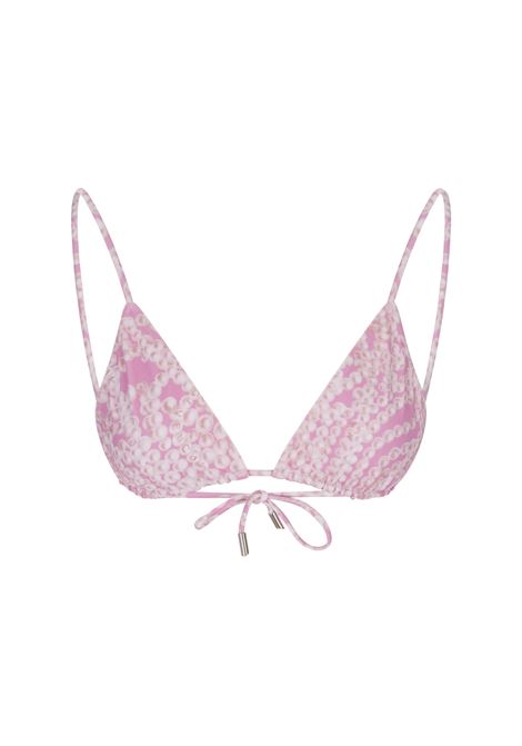 Pink and White Printed Bikini Top GIVENCHY | BWA01G310E693