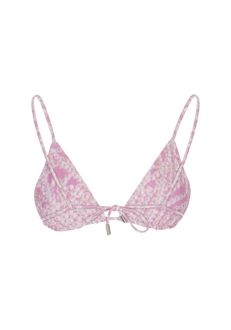 Pink and White Printed Bikini Top GIVENCHY | BWA01G310E693