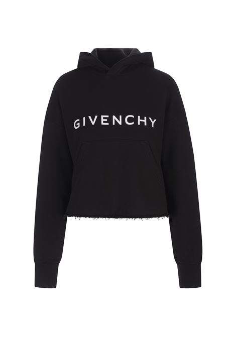 GIVENCHY Archetype Hoodie in Black Gauzed Fabric GIVENCHY | BWJ03M3YAC001