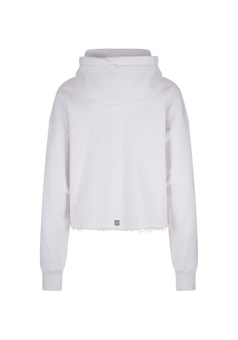 GIVENCHY Archetype Hoodie in White Gauzed Fabric GIVENCHY | BWJ03M3YAC116