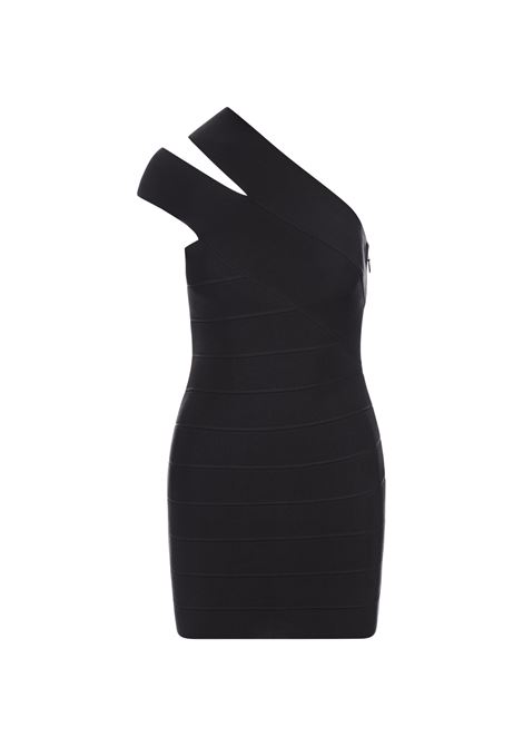 Black Icon One-Shoulder Mini Dress HERVE LEGER | 46ICO8416262001