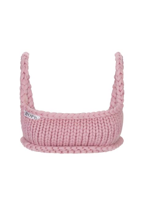Block Colossal Knit Bralette In Pink HOPE MACAULAY | PINK KNITUNICA