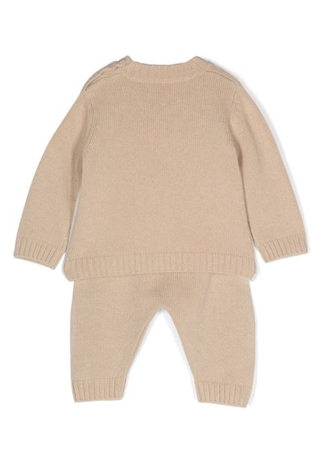 Two Piece Tricot Babysuit With Baby Bear In Milk/Betle IL GUFO | A23DP432EM2201012