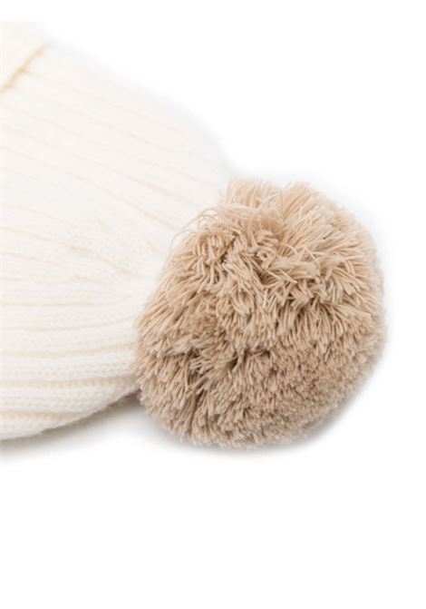 Milk-White Tricot Wool Hat With Pompon IL GUFO | A23EO350EM2201012