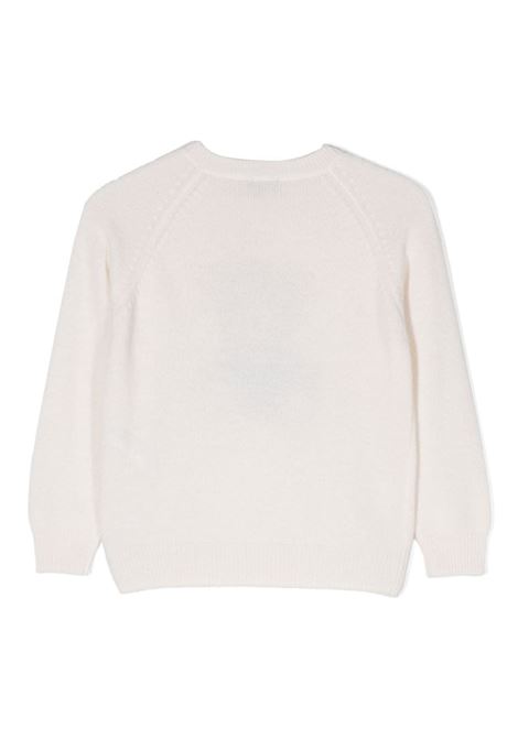 White Wool Sweater With Teddy Bear IL GUFO | A23MA334EM2201007