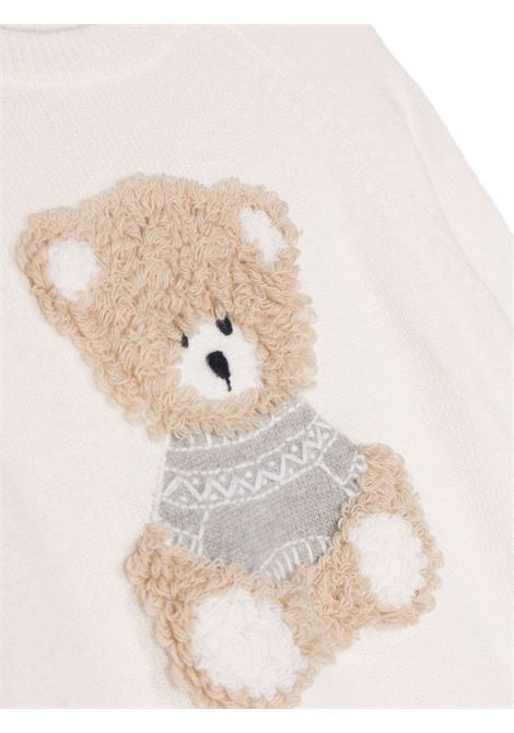 White Wool Sweater With Teddy Bear IL GUFO | A23MA334EM2201007