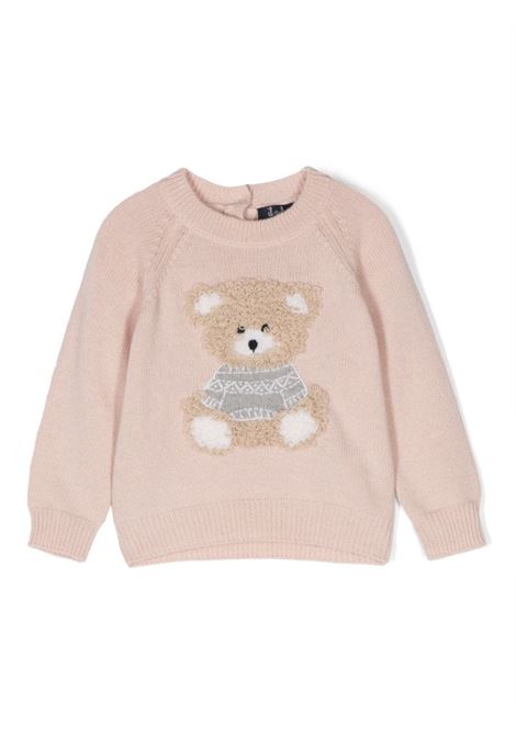 Pink Wool Sweater With Teddy Bear IL GUFO | A23MA334EM2203007