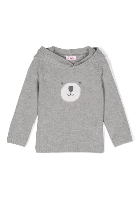 Grey Sweater With Hood and Bear Snout IL GUFO | A23MA406EM220072